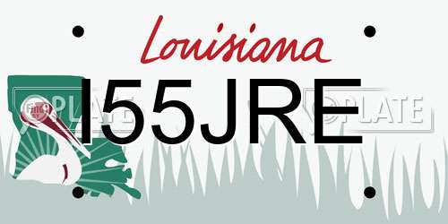 I55JRE Louisiana License Plate