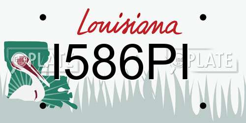 I586PI Louisiana License Plate
