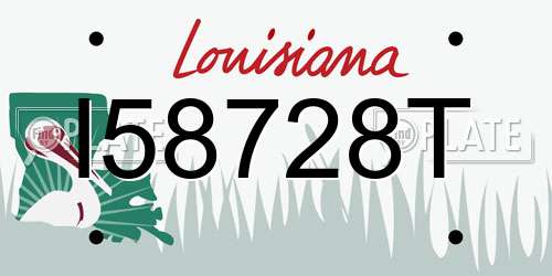 I58728T Louisiana License Plate
