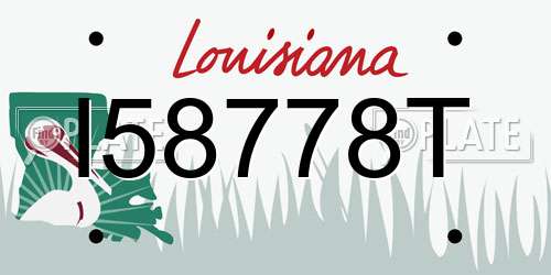 I58778T Louisiana License Plate