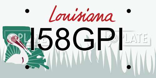 I58GPI Louisiana License Plate