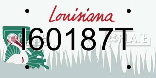 I60187T Louisiana License Plate