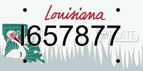 I657877 Louisiana License Plate