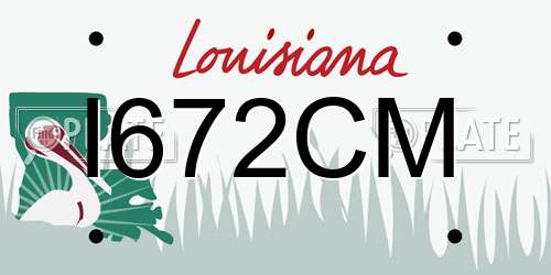 I672CM Louisiana License Plate