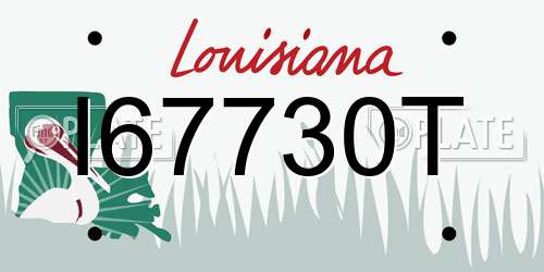 I67730T Louisiana License Plate