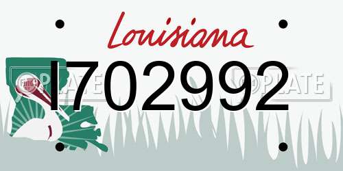 I702992 Louisiana License Plate
