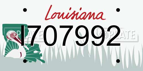 I707992 Louisiana License Plate