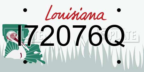 I72076Q Louisiana License Plate