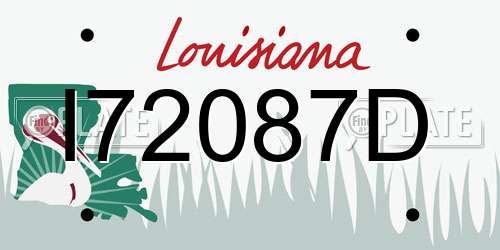 I72087D Louisiana License Plate