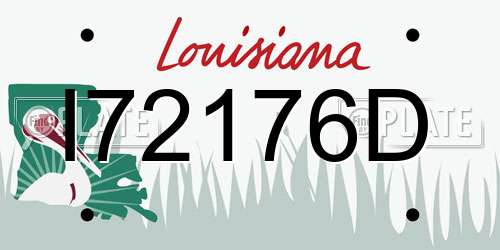 I72176D Louisiana License Plate
