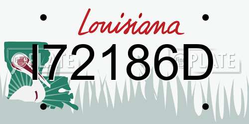 I72186D Louisiana License Plate