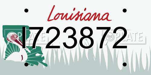 I723872 Louisiana License Plate
