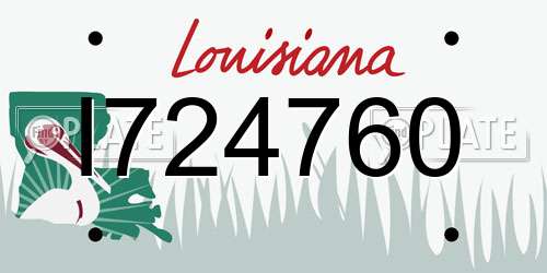I724760 Louisiana License Plate