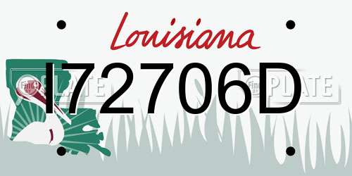 I72706D Louisiana License Plate