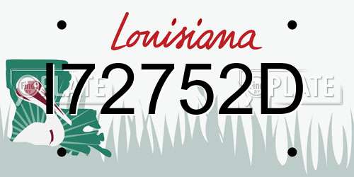 I72752D Louisiana License Plate
