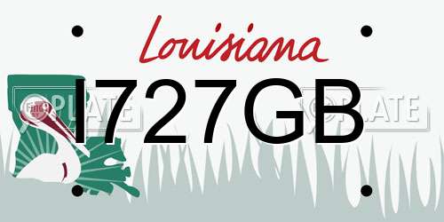 I727GB Louisiana License Plate