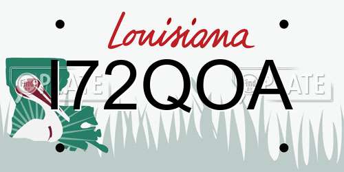 I72QOA Louisiana License Plate
