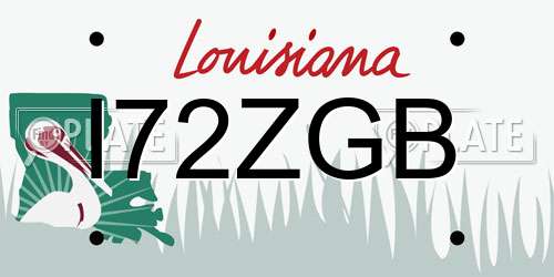 I72ZGB Louisiana License Plate