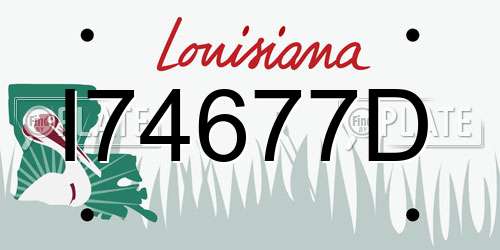 I74677D Louisiana License Plate
