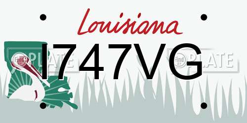 I747VG Louisiana License Plate