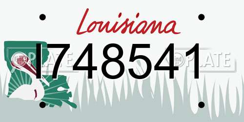 I748541 Louisiana License Plate