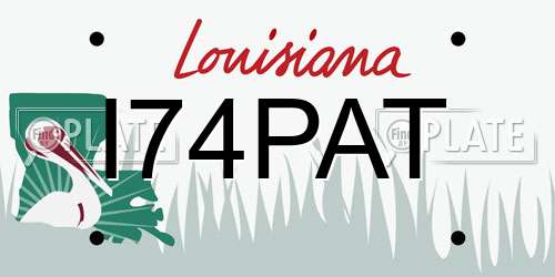 I74PAT Louisiana License Plate