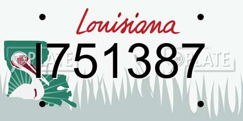 I751387 Louisiana License Plate