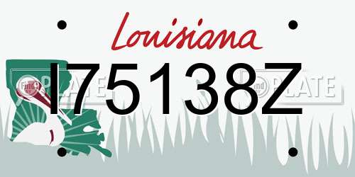 I75138Z Louisiana License Plate