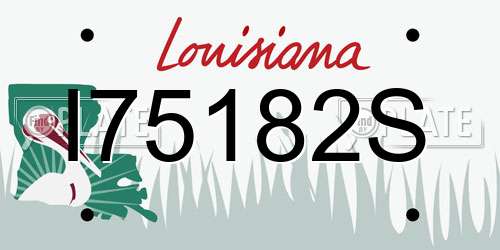 I75182S Louisiana License Plate
