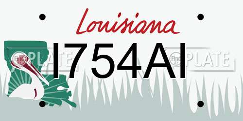 I754AI Louisiana License Plate