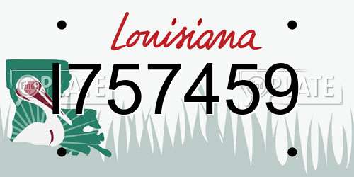 I757459 Louisiana License Plate
