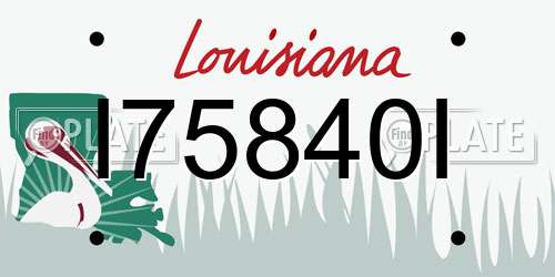 I75840I Louisiana License Plate