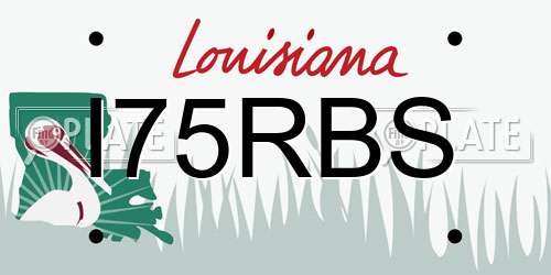 I75RBS Louisiana License Plate
