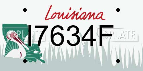 I7634F Louisiana License Plate