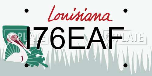 I76EAF Louisiana License Plate