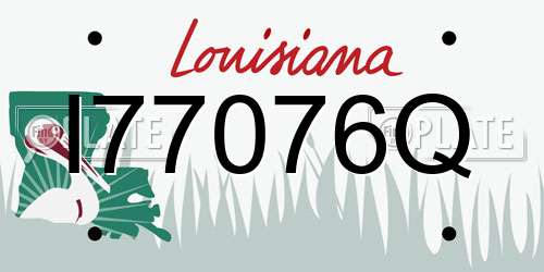 I77076Q Louisiana License Plate