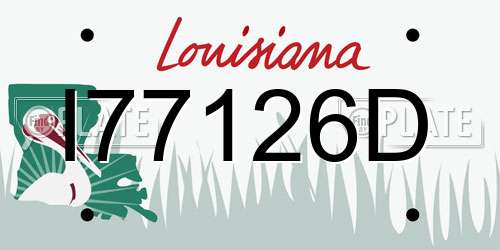 I77126D Louisiana License Plate