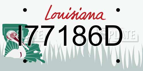 I77186D Louisiana License Plate