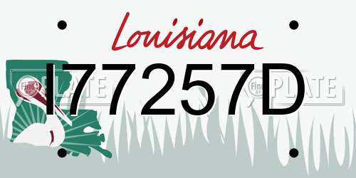 I77257D Louisiana License Plate