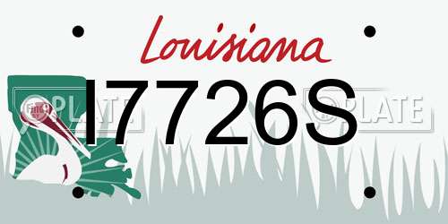 I7726S Louisiana License Plate