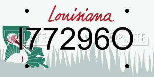 I77296O Louisiana License Plate