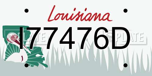 I77476D Louisiana License Plate