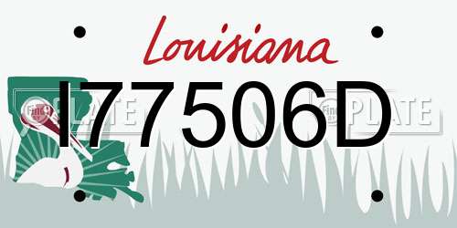 I77506D Louisiana License Plate
