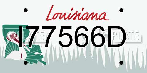 I77566D Louisiana License Plate