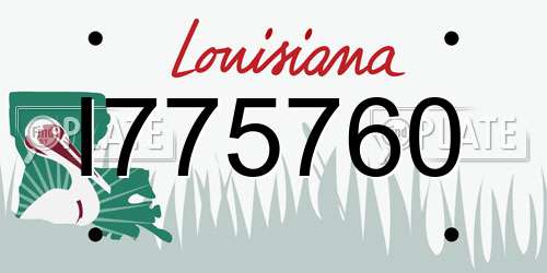 I775760 Louisiana License Plate