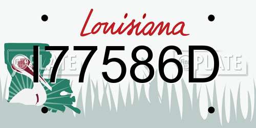 I77586D Louisiana License Plate