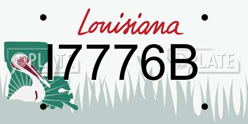 I7776B Louisiana License Plate