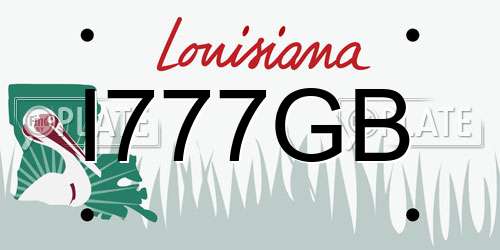 I777GB Louisiana License Plate