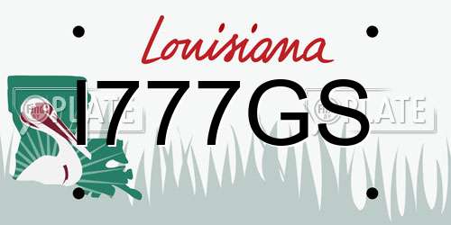 I777GS Louisiana License Plate