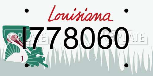 I778060 Louisiana License Plate